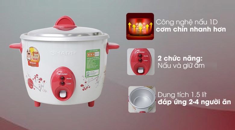 Nồi cơm nắp rời Sharp 1.5 lít KSH-D15V