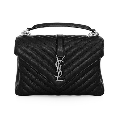 [SAINT LAURENT Saint Laurent] 600279 BRM04 1000 Monogram Satchel College Medium Shoulder Bag Silver