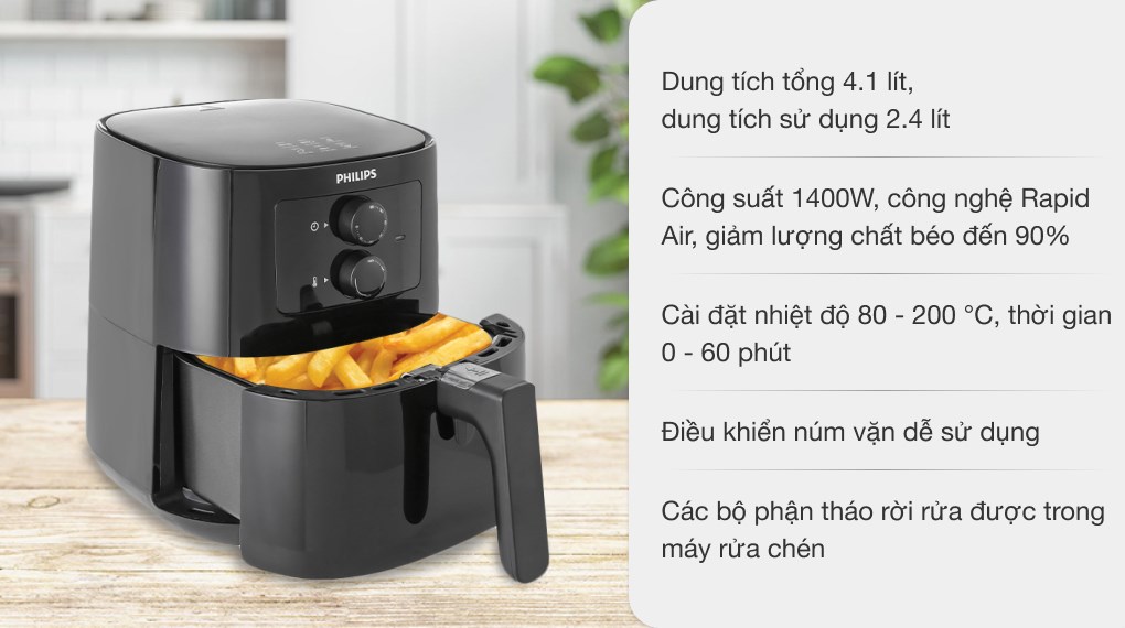 Nồi chiên không dầu Crystal AF7002A-N 6.8 lít