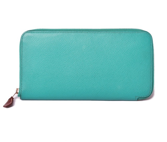 HERMES wallet HERMES long wallet / Azap silk in Vaux Epson / silk lake blue system / silver metal fittings [used] Christmas gift present