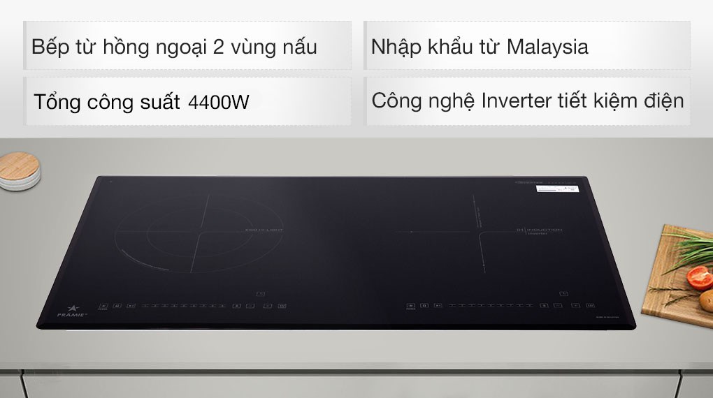 Bếp từ hồng ngoại lắp âm Pramie 2108