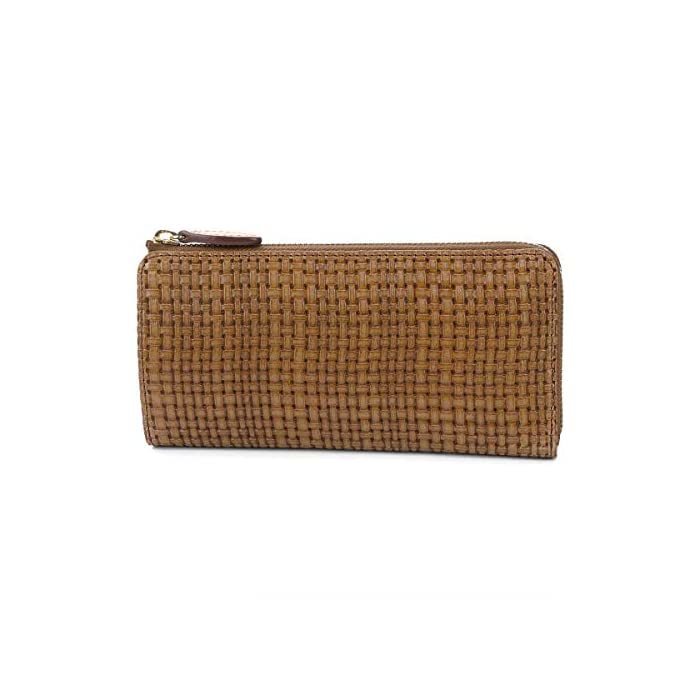 [Albero] Long Wallet L-Shaped Zipper Type Book Leather Marieto Women's Camel AL-