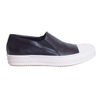 RICK OWENS STRETCH LEATHER SLIP ON