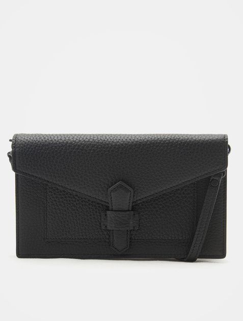 ILMO TIMO Shrunken Embossed Long Wallet - Black (Women)