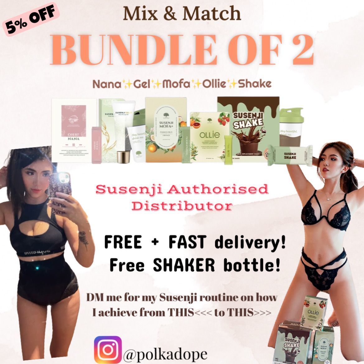 SUSENJIBUNDLE OF 2 MOFA+/OLLIE/SHAKE/NANA/GOLD GEL