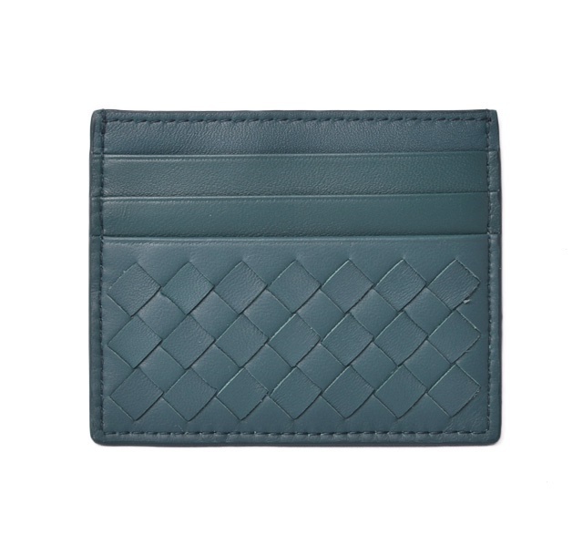 Bottega Veneta Card Case / Business Card Holder BOTTEGA VENETA Intrecciato Nappa Petrol Blue 548510 Christmas Gift Present