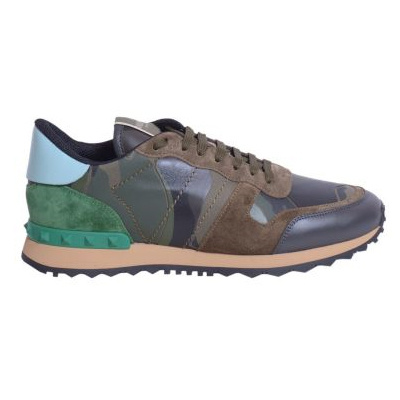 VALENTINO GARAVANI CAMOUFLAGE PRINTED ROCKSTUD SNEAKERS
