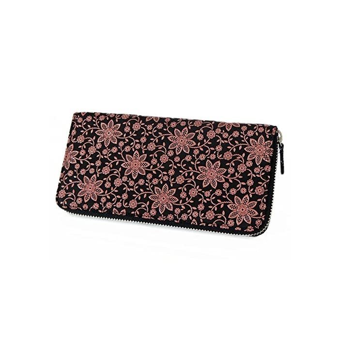 Login Properties Wallet [2317 Black × Pink Clematis]