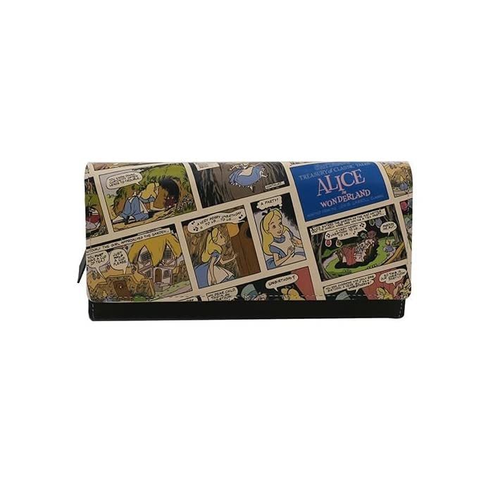 Alice in Wonderland [Women's Book Leather Long Wallet] Leather Cover Long Wallet / Cartoon Art Disney