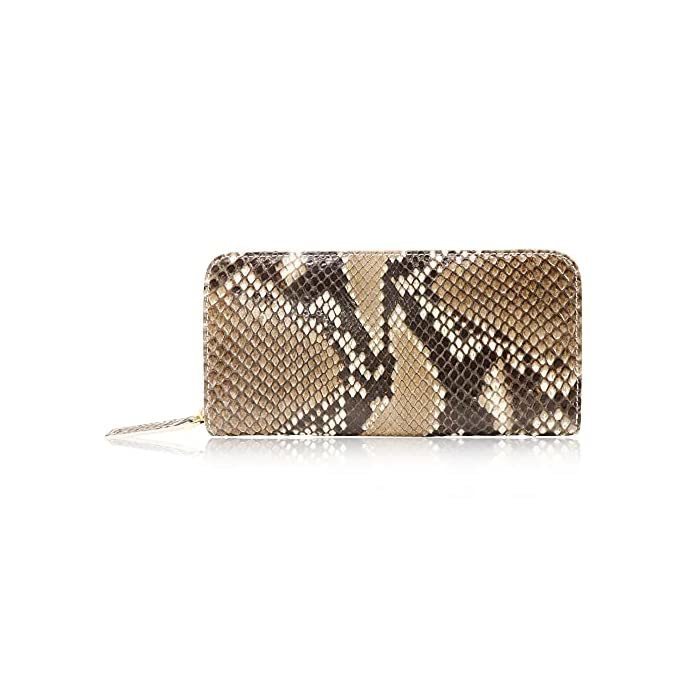 Python Python Long Wallet Large Capacity Ladies Men's Leather (Natural)