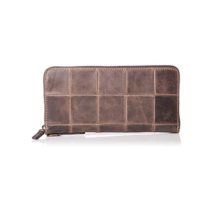 [AIN SOF] Patchwork Long Wallet DA1298-HP Brown