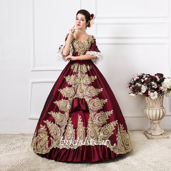 18th Rococo Red Costume Womens Dress Party Costume