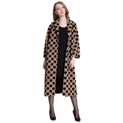 Tea Length Polka Dot Wool Coat
