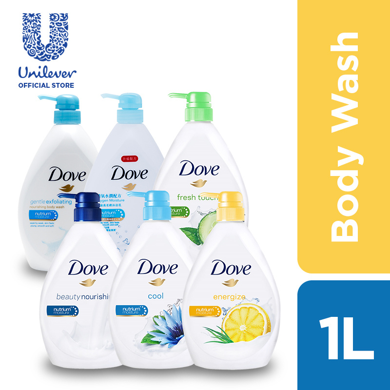 [Dove] Body Wash 1L (Beauty/ Cool/ Energize/ Fresh/ Gentle/ Oxygen/ Revive/ Sensitive)