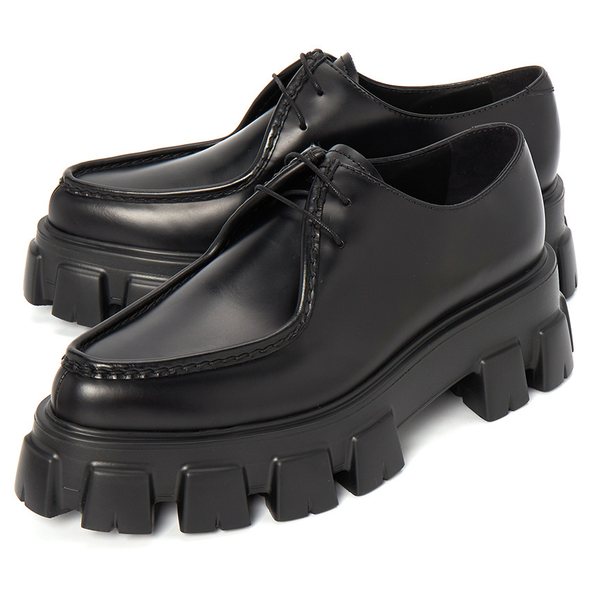 [PRADA] Monolith Brushed Lace Up 2EE361 B4L F0002 Man Loafers