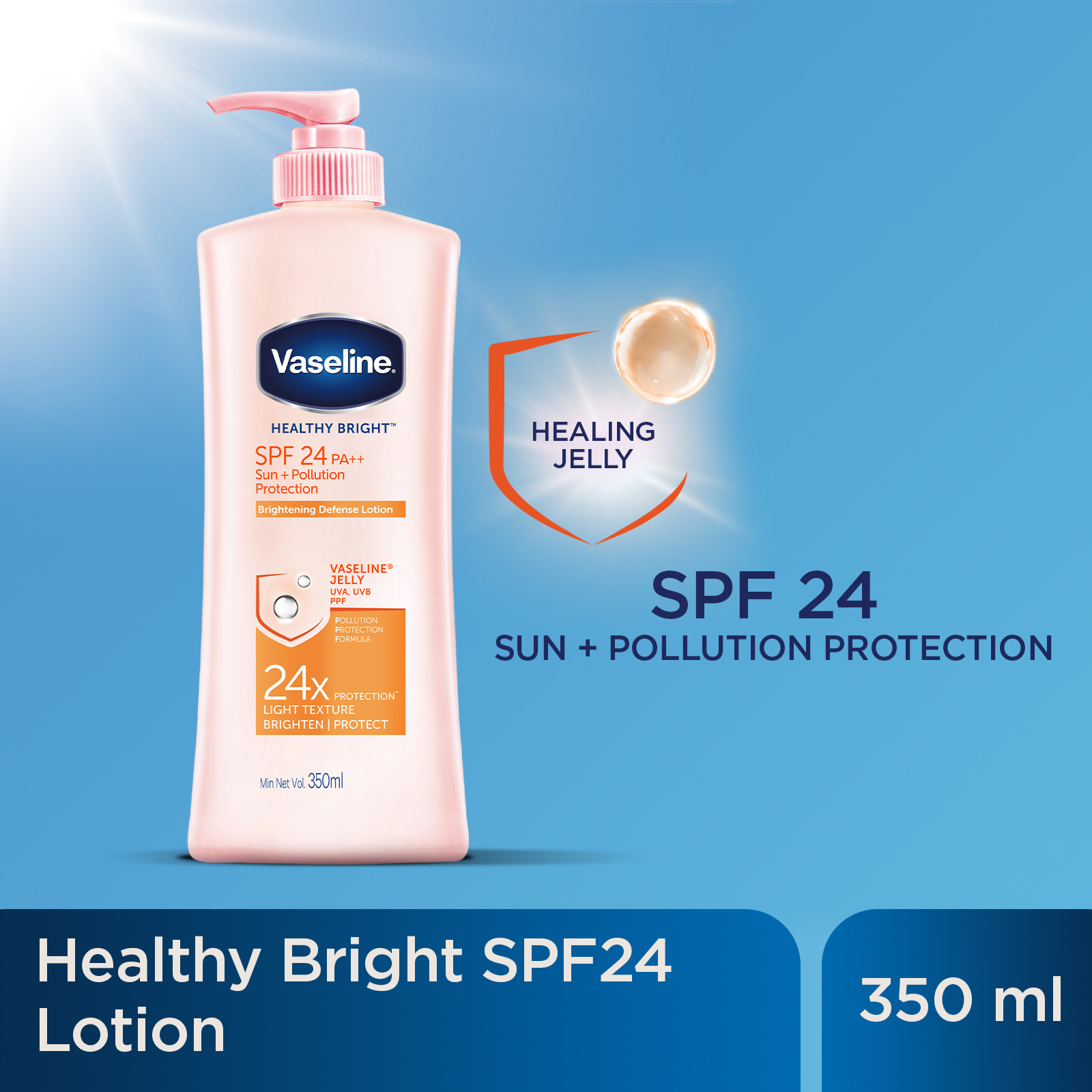 [Vaseline] Healthy Bright SPF 24 PA++ Body lotion 350ml