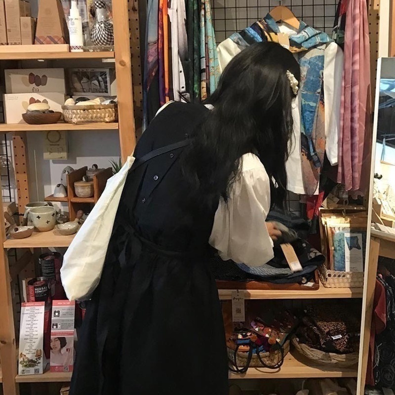 PPHOME chic The Dark cold teen double vest dress + fold through a hundred white shirt