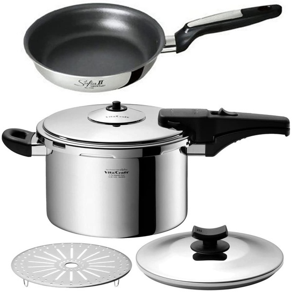 Direct delivery from Japan Vita Craft (Vitacraft) Vitacraft Frying Pan Pressure Cooker IH Compatible Super Pressure Cooker Alpha Value Set 6L 10 Years Guarantee