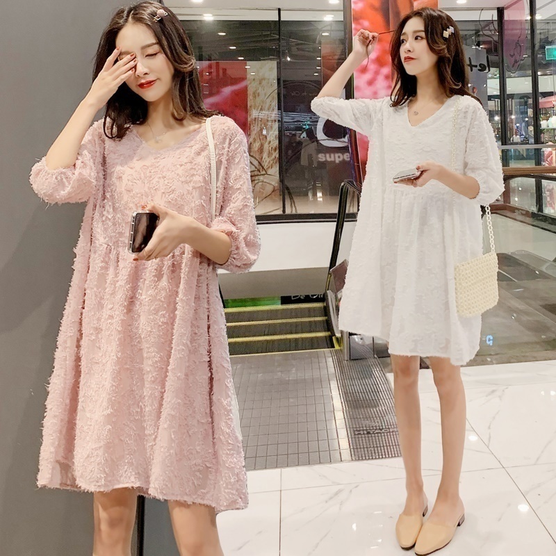 new summer korean style fringed orange pedicel fairy v collar gas loose doll skirt a long loose big