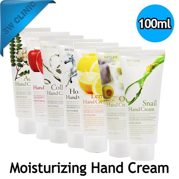 3W clinic★ 3W Clinic ★ Moisturizing Hand Cream 100ml Snail / Collagen / Olive / Acacia / Lemon / Apple