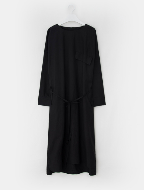 BEAKER Belted Long Dress - Black
