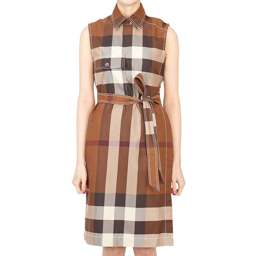 BURBERRY[BURBERRY] Exploded Check KARLA 8048731 A9011 Woman Sleeveless Shirt Wrap Dress