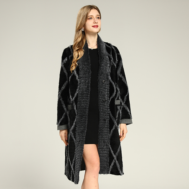 Women's Double-sided Black Mink Fur Coat Winter Warm Real Mink Fur Coat Winter Thickened Warm Clothing Wholesale