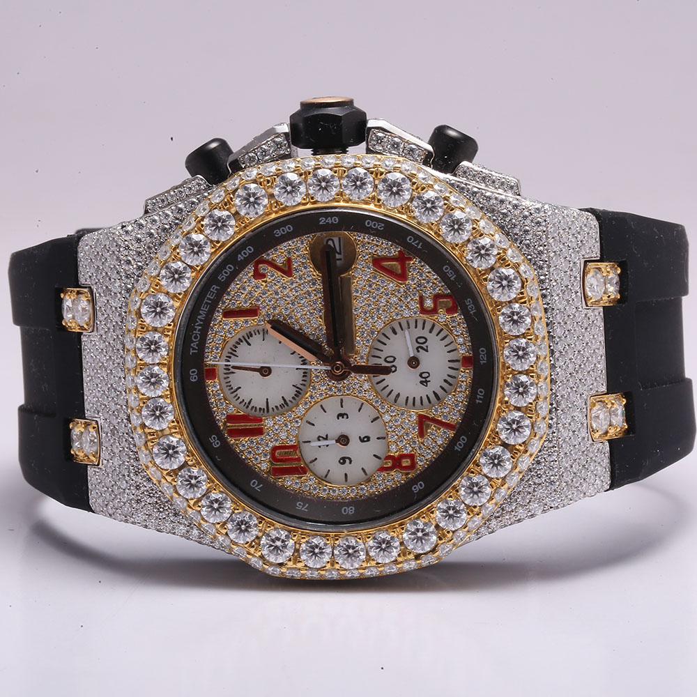 2023 New Arrival Brand Iced Out High Quality Luxury Gold Silver Original Customized Hip Hop Men Moissanite Diamond Wrist Watch