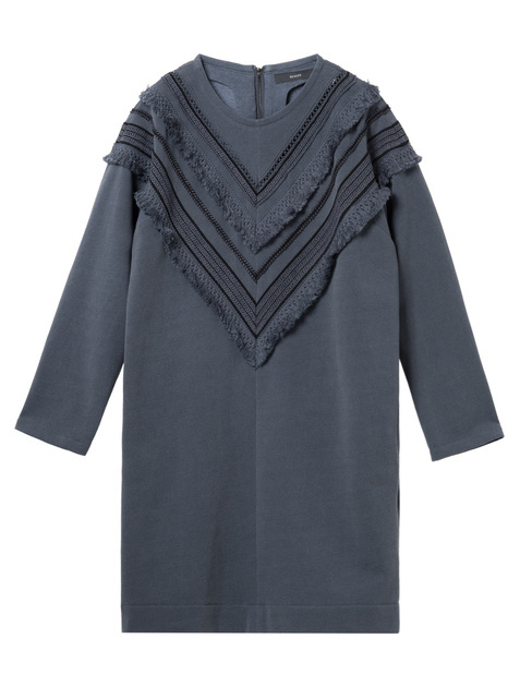 BEAKER FRINGE EMBELLISHMENT JERSEY DRESS