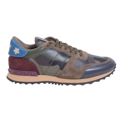 VALENTINO GARAVANI CAMOUFLAGE PRINTED ROCKSTUD SNEAKERS