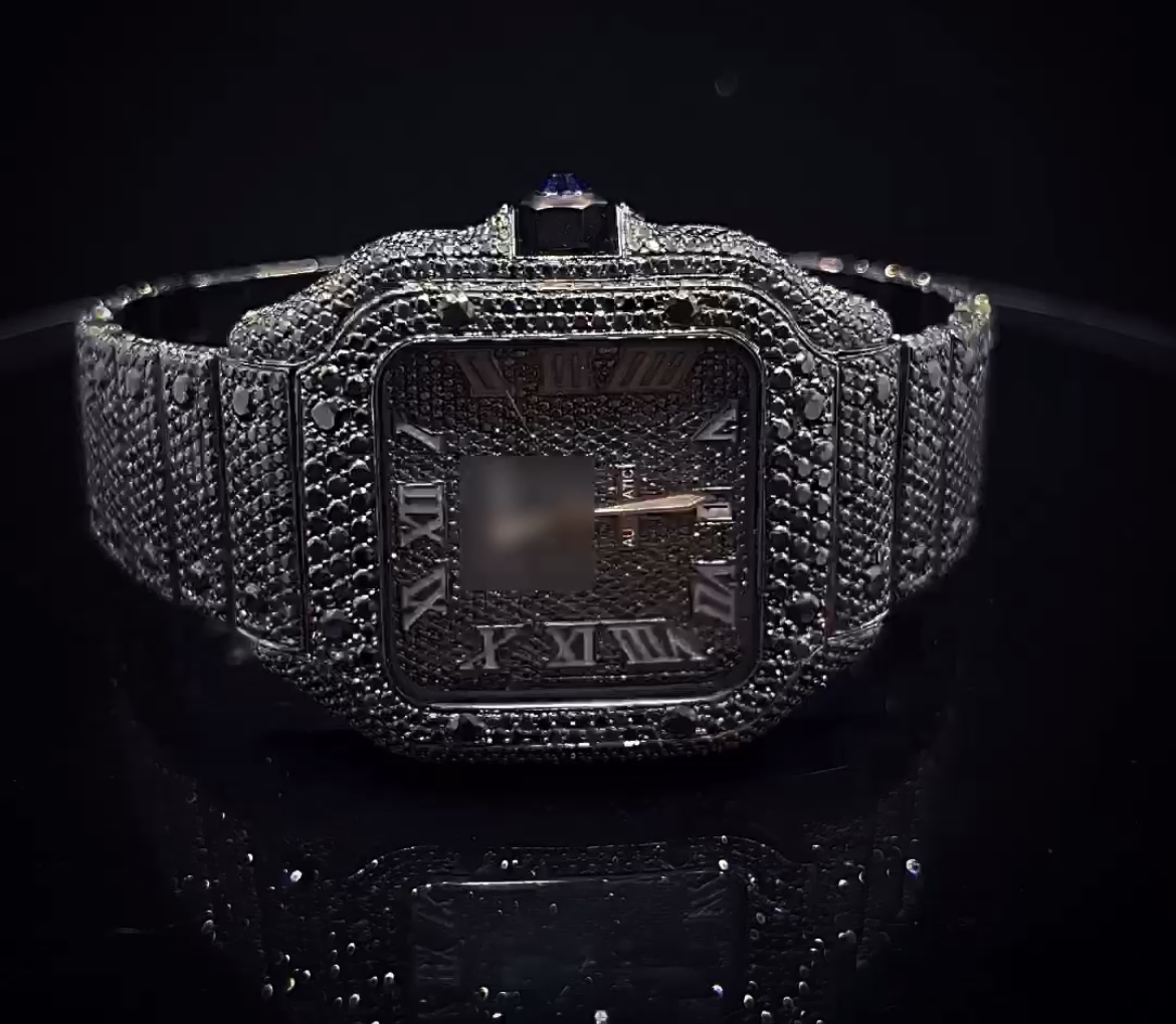 Luxury Hop Watch Mens Lab Moissanite Watch Iced Out Vvs Custom Moissanite Watch