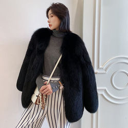 2022 Winter New Fashion Trend Imported Whole Skin Fox Fur Grass Coat Women's Middle And Long Women's Clothing Young Style