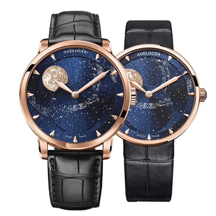 Hot Selling Moonphase Mechanical Movement Automatic Lover Watch Couple Pair Watches