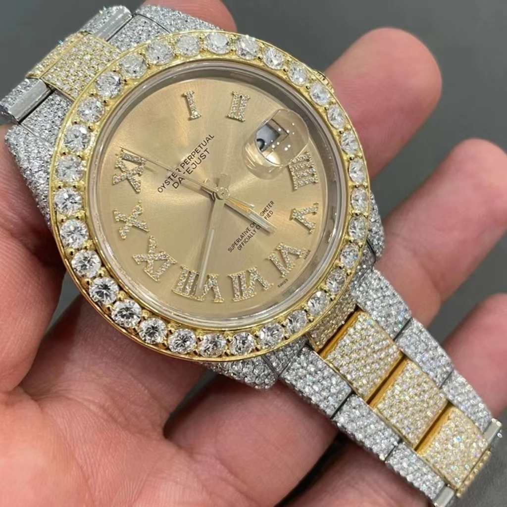 Redoors Jewelry D Color Vvs Iced Out Moissanite Diamond Watch Men Pass Diamond Tester Watch Custom Watch Brand