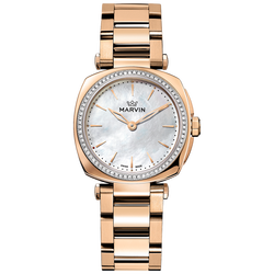 Marvin Special Stylish Style Women Quartz Watches Diamond Square Stainless Steel Gold Case Women Watch