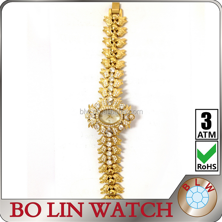Top Quality Luxury Design From International Brand Real 18k Gold Watch For Ladies