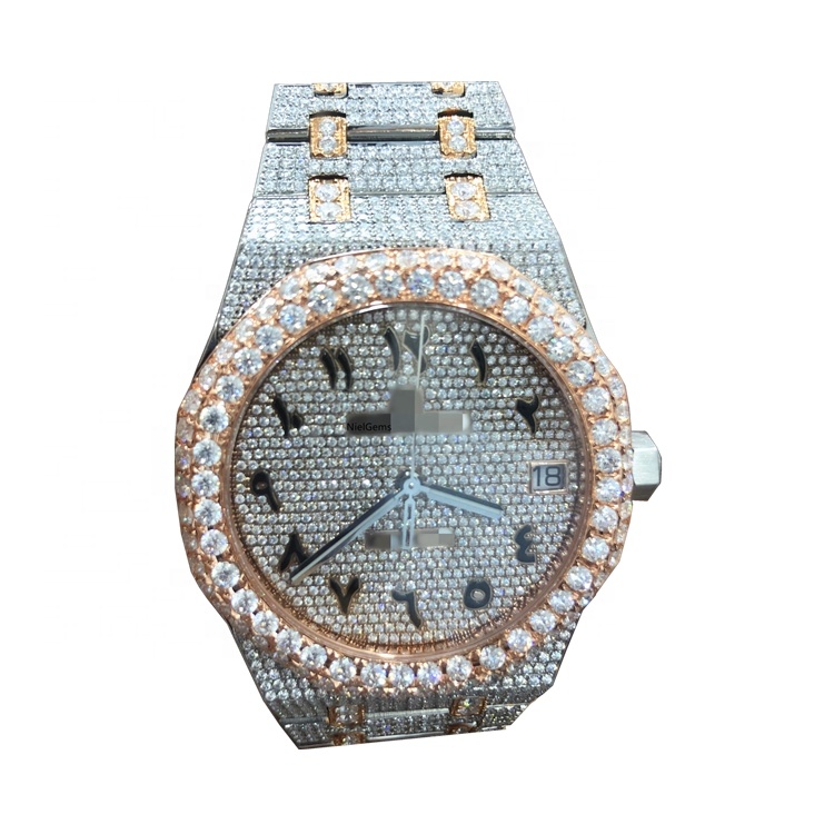 Luxury Man Custom Hip Pop Iced Out Vvs Full Bling Diamonds Men Jewelry Vvs1 Watch Moissanite Diamond Watches