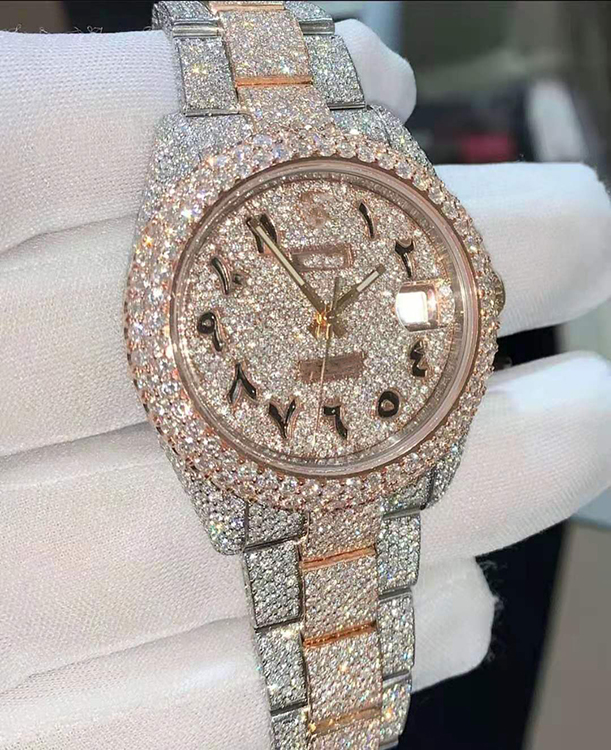 Luxury Bands Iced Out D Color Moissanite Diamond Mens Stainless Digital Watches Men Wrist With Watch Box