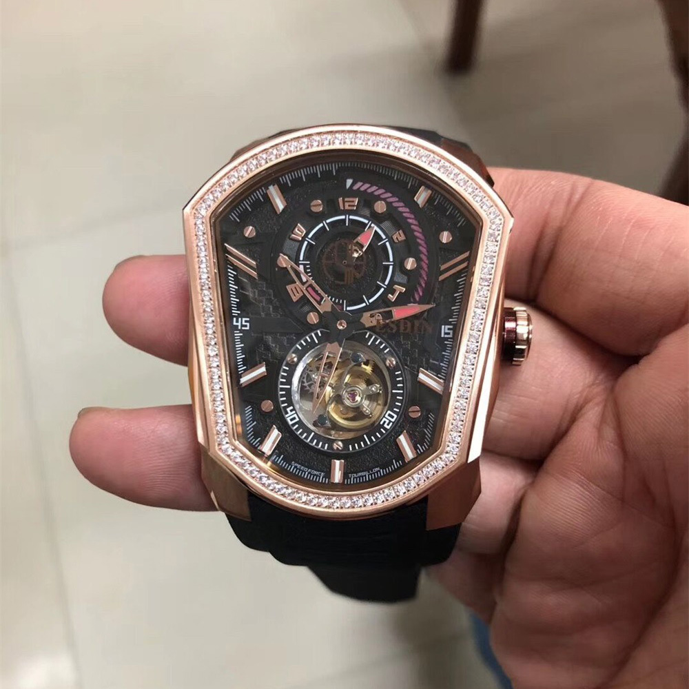 Stainless Steel Case Skeleton Watches Waterproof Luxury Fashion Tourbillon Mechanical Wristwatches