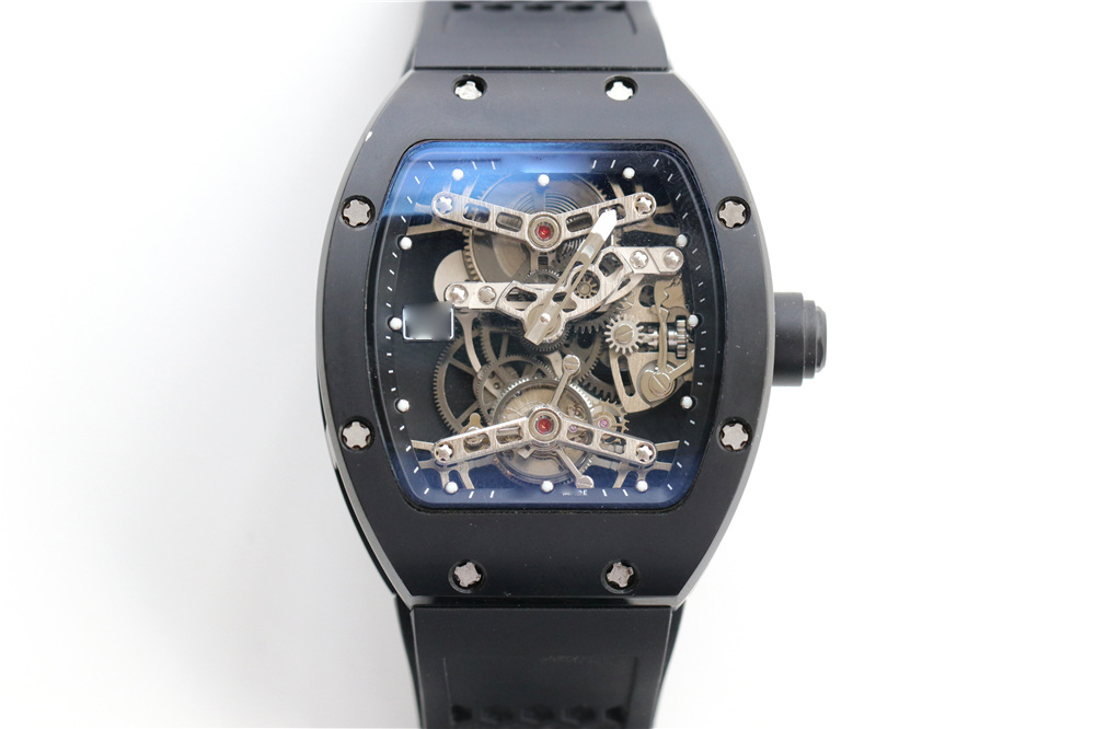 Noob The New Luxury Eur Watch Tourbillon Carbon Fiber Black Ceramic Watch Mechanical Hollow Movement