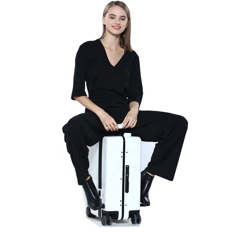 Mobile App Remote Controller Automatic Following Smart Suitcase Riding On Scooter Intelligent Luggage With Usb Charge