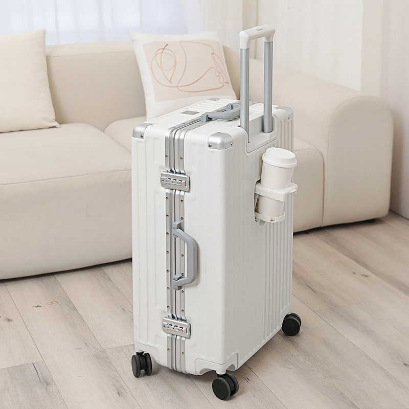 New Arrival Vintage Multifunctional Abs Luggage Hardside Luggage Suitcase With Cup Holder
