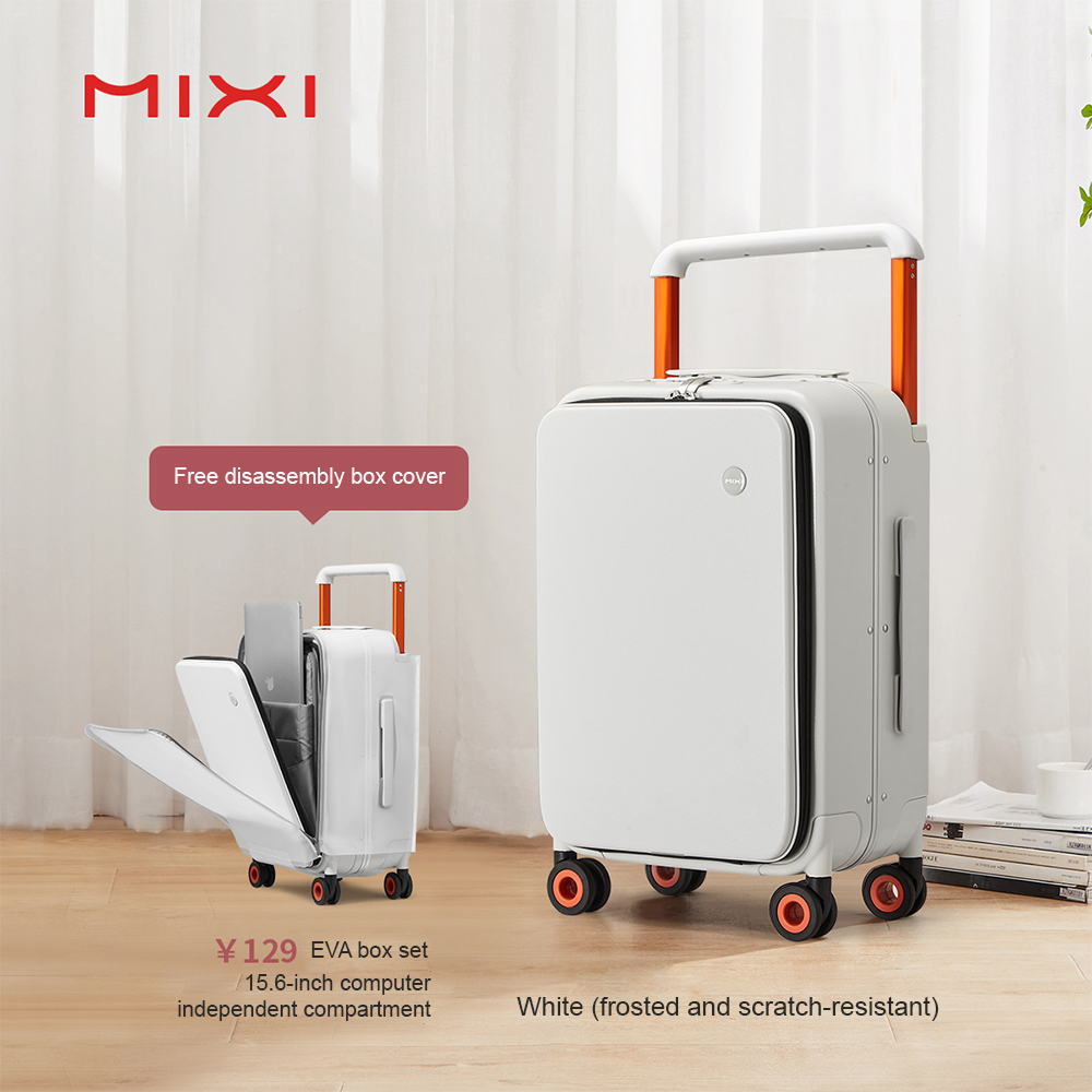 Mixi Luxury Latest Designed Aluminum Silent Wheel Trolley Suitcase Business Travel Luggage Set Multi-functional Suitcase