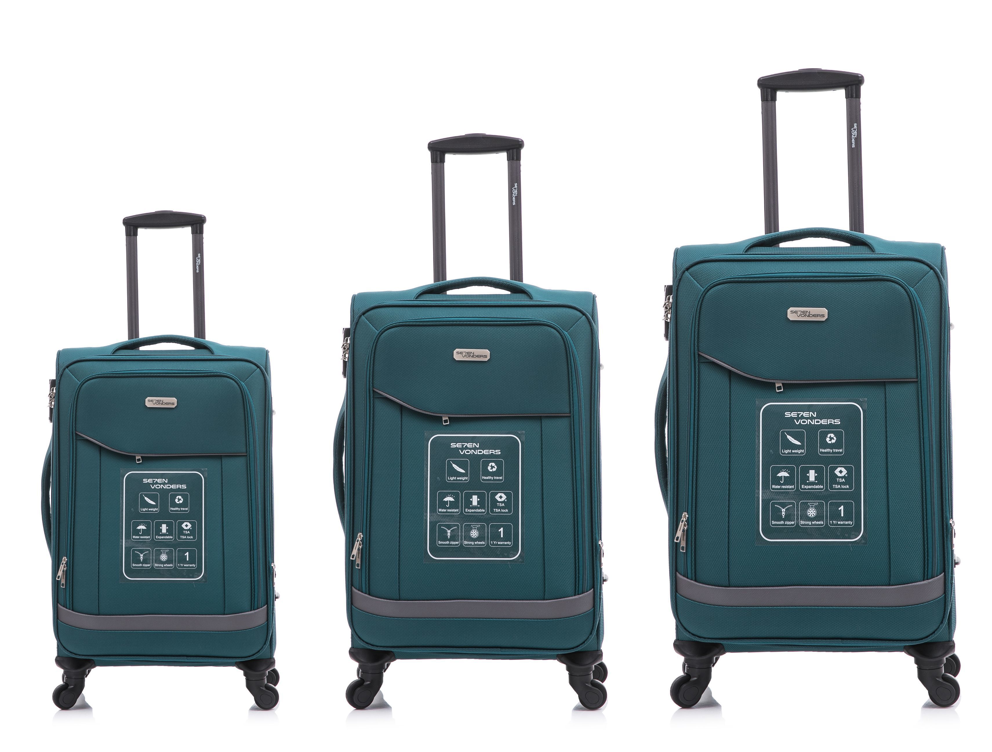 SE7EN VONDERS(SG BRAND) #GR-505 SE7EN VONDERS GREAT BARRIER REEF NYLON SUITCASE LIGHTWEIGHT EXPANDER 20/24/28