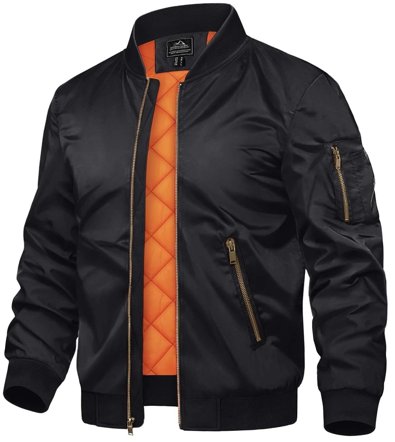 Men's Jackets-Bomber Jacket Fall Winter Warm Windbreaker Full Zip Casual Padded Coats